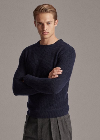 Ralph Lauren Cashmere Crewneck Striktrøje Herre Danmark (IEYHX6512)